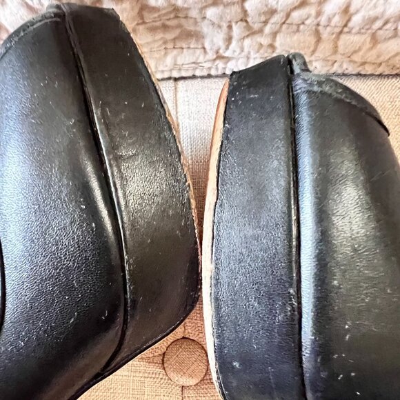 Coach Black Breana Leather Peep Toe Platform Pumps. Coach Logo Heels. Size 9 - Picture 9 of 16